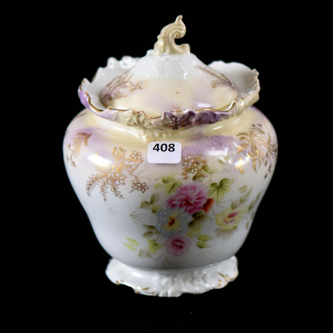 Biscuit Jar - Unmarked Early Prussia - 7.5" X 6" (1 of 2)