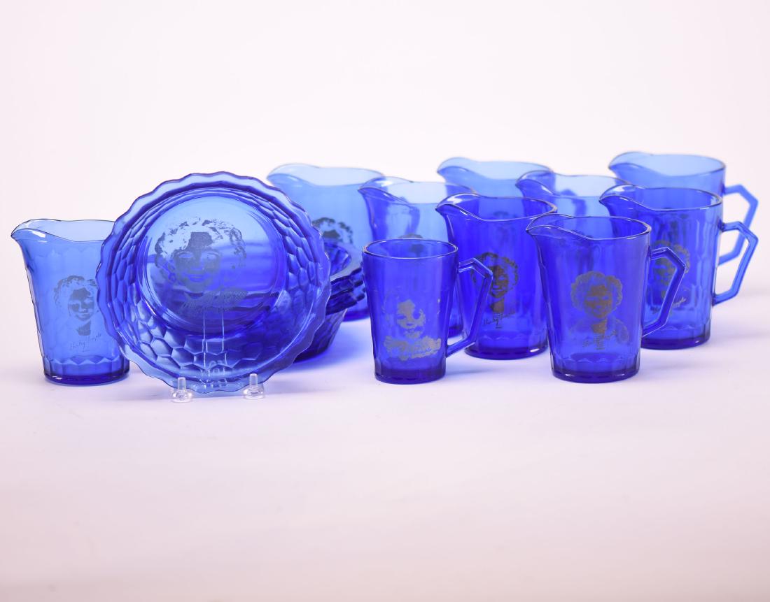 (14) Cobalt Blue Shirley Temple Items (1 of 2)