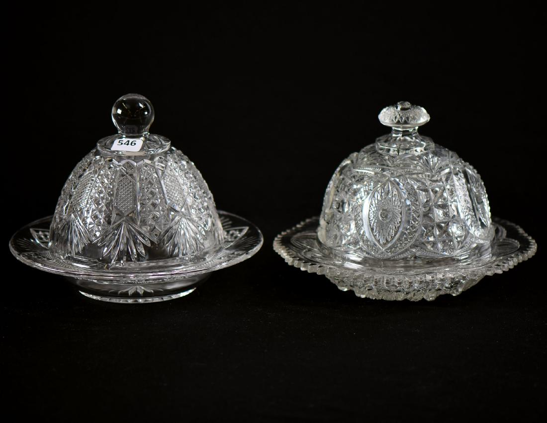 (2) Butter Dishes - Pattern Glass (1 of 3)