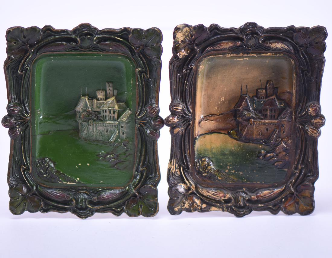 (2) Painted Bisque Plaques Model #6255 - 7" X 5.5" (1 of 3)