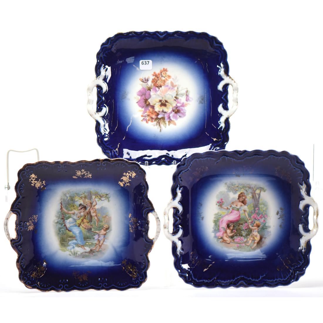 (3) Marked Bavaria Square Cake Plates - 11" (1 of 2)