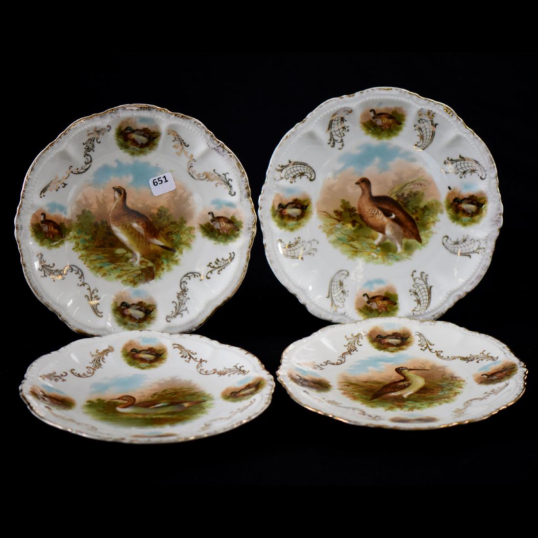 (4) Game Plates - Bavaria - 9": (4) Game Plates - Bavaria - 9" -White with Game Bird Decor - Game Bird Border Medallions - to Ensure Every Item Sells, We Have Placed Low Starting Bids on Every Item, and All Items Will Sell Without R