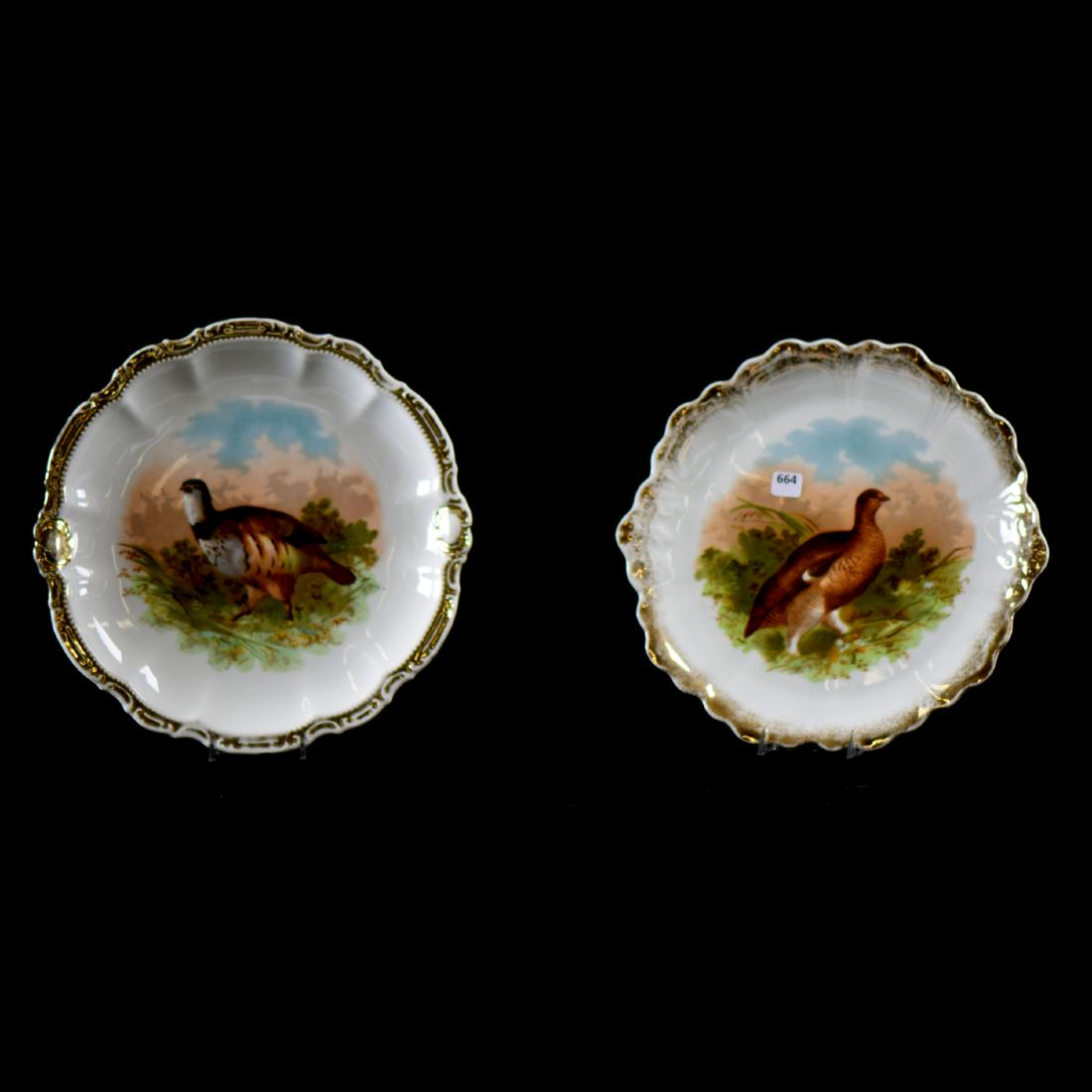 (2) Game Bird Chargers - Marked Bavaria: (2) Game Bird Chargers - Marked Bavaria - (1) 12.75" - (1) 12.5" - Both White with Gold Trim - to Ensure Every Item Sells, We Have Placed Low Starting Bids on Every Item, and All Items Will Sell Witho