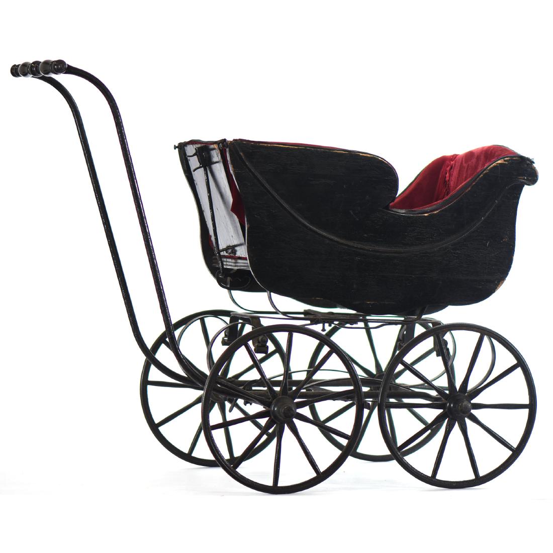 F.A. Whitney Baby Carriage: F.A. Whitney Baby Carriage - 36" Height (to Top of Handle) - 42" Length - 21" Width - Whitney (Founded in 1858) Was First Baby Carriage Manufacturer in America - Reclining Action to Head of Carriage -