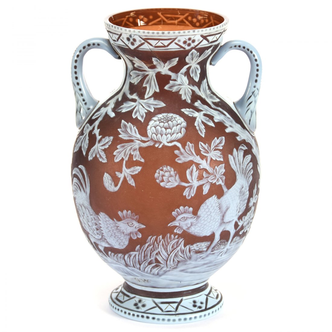 English Cameo Two Handled Vase - 11.25" x 7" (1 of 7)
