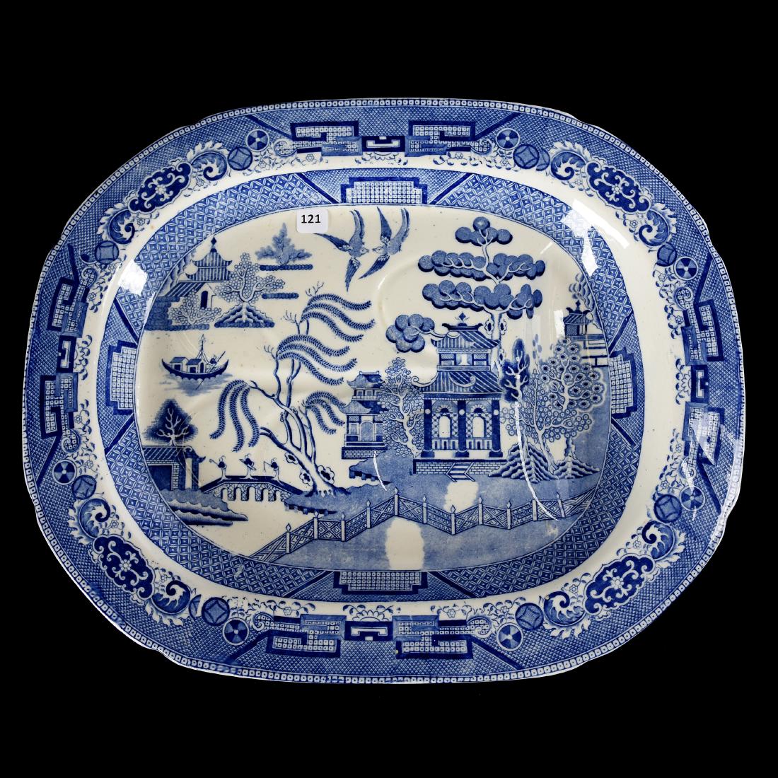 Turkey Platter 19" X 15.5": Turkey Platter - 19" X 15.5" - Blue Willow Pattern - Ridgway England