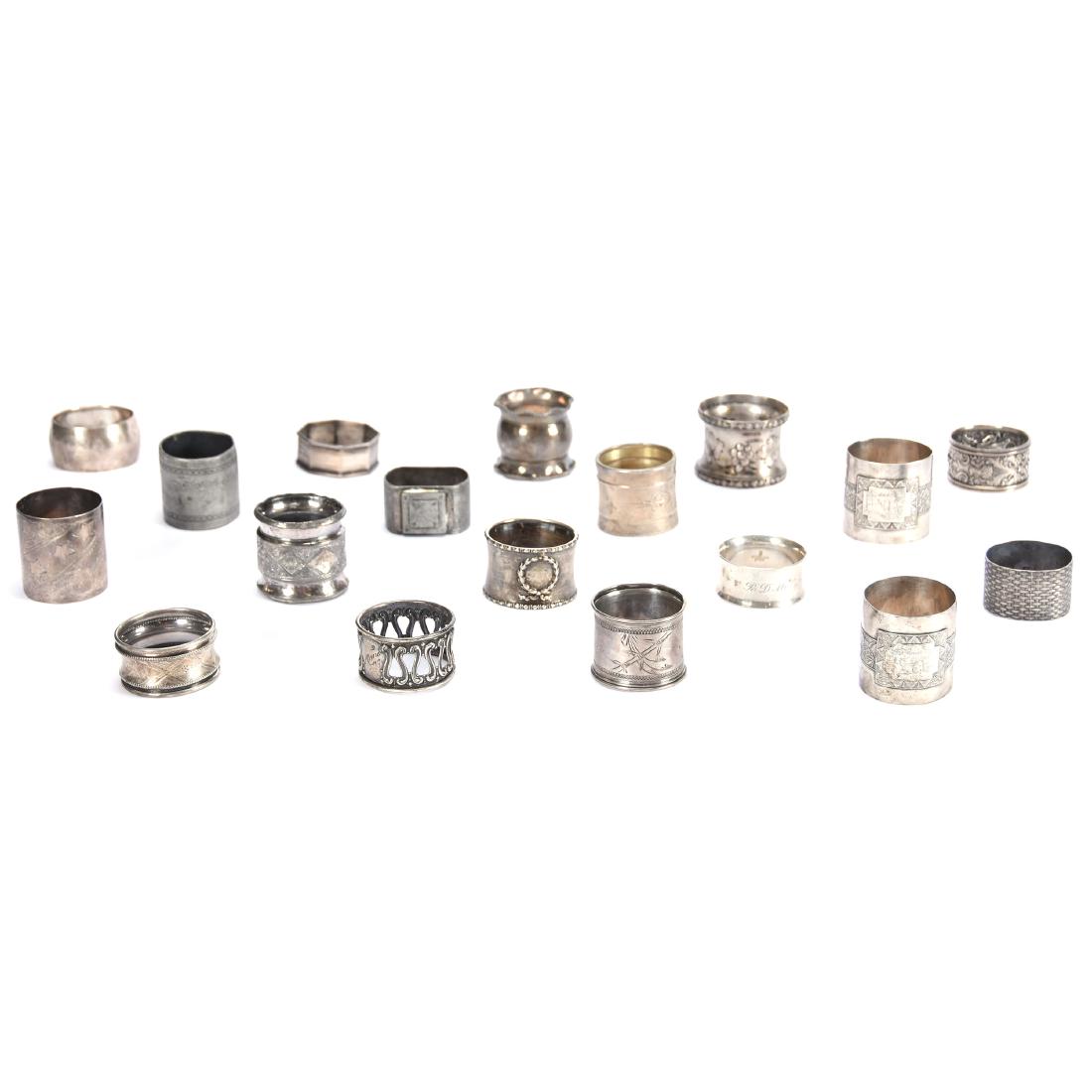 Assorted Napkin Rings: Assorted Napkin Rings - (4) Marked Sterling - (12) with No Marks Visible - See Photos for Details
