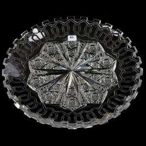 Round Tray American Brilliant Cut Glass 13"