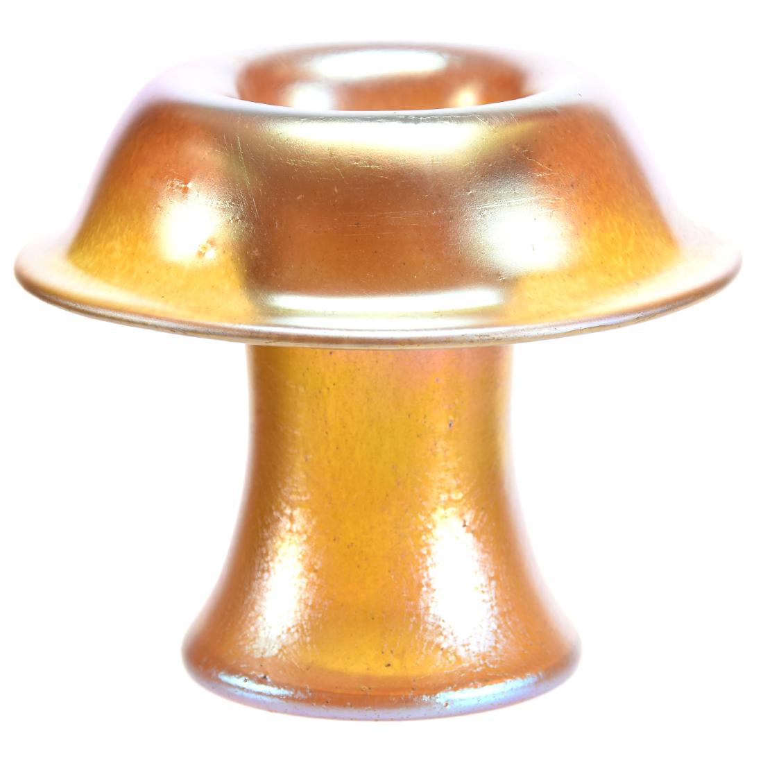 Tiffany Gold Favrile Art Glass Vase 5.25" X 6.25": Tiffany Gold Favrile Art Glass Vase - 5.25" X 6.25" - Marked "LCT Favrile W-288" - UPDATED 1-29-19 - This Item Was Brought to our Attention as Being a Gold Iridescent Piece of Loetz with a Fake Tiffan