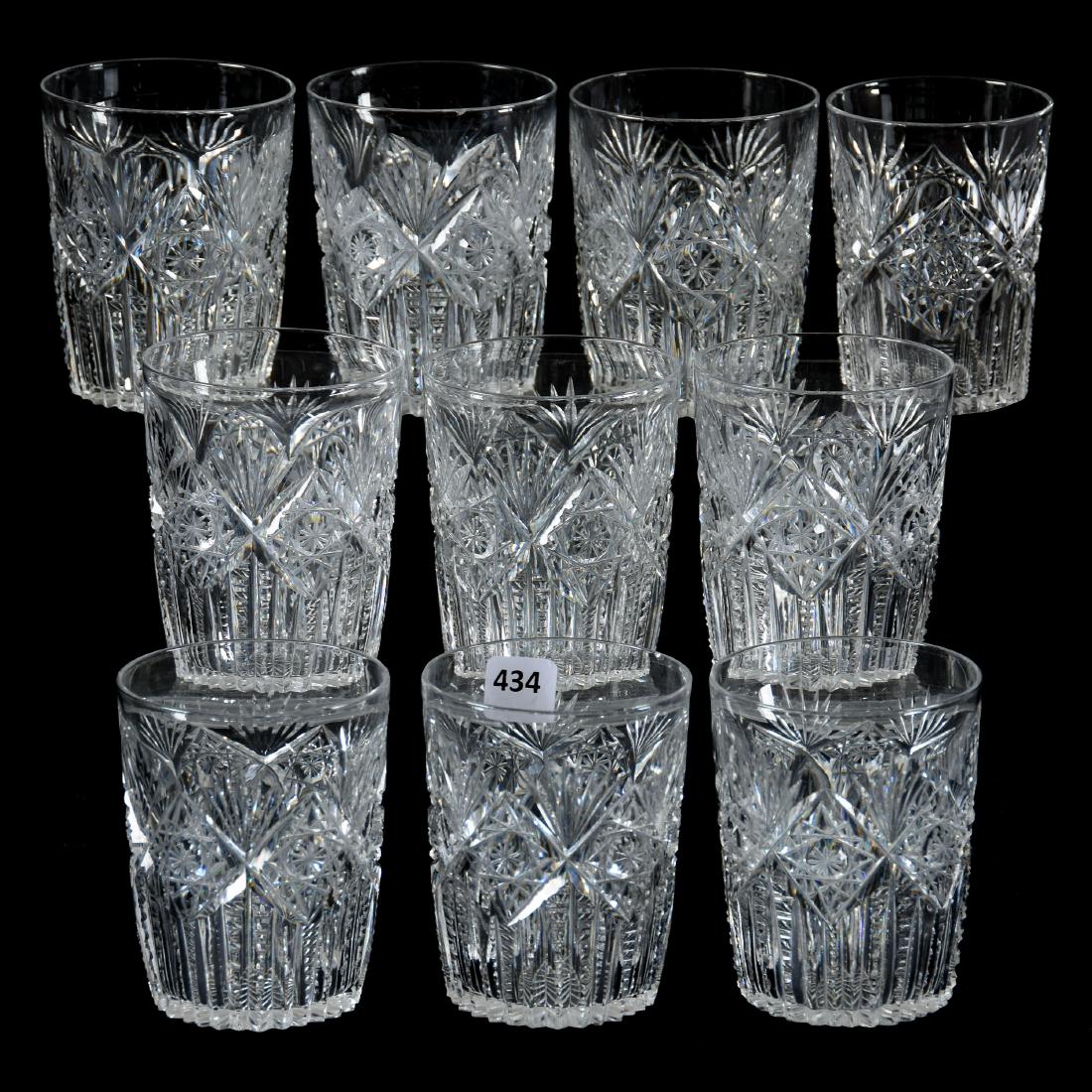 (10) Tumblers American Brilliant Cut Glass