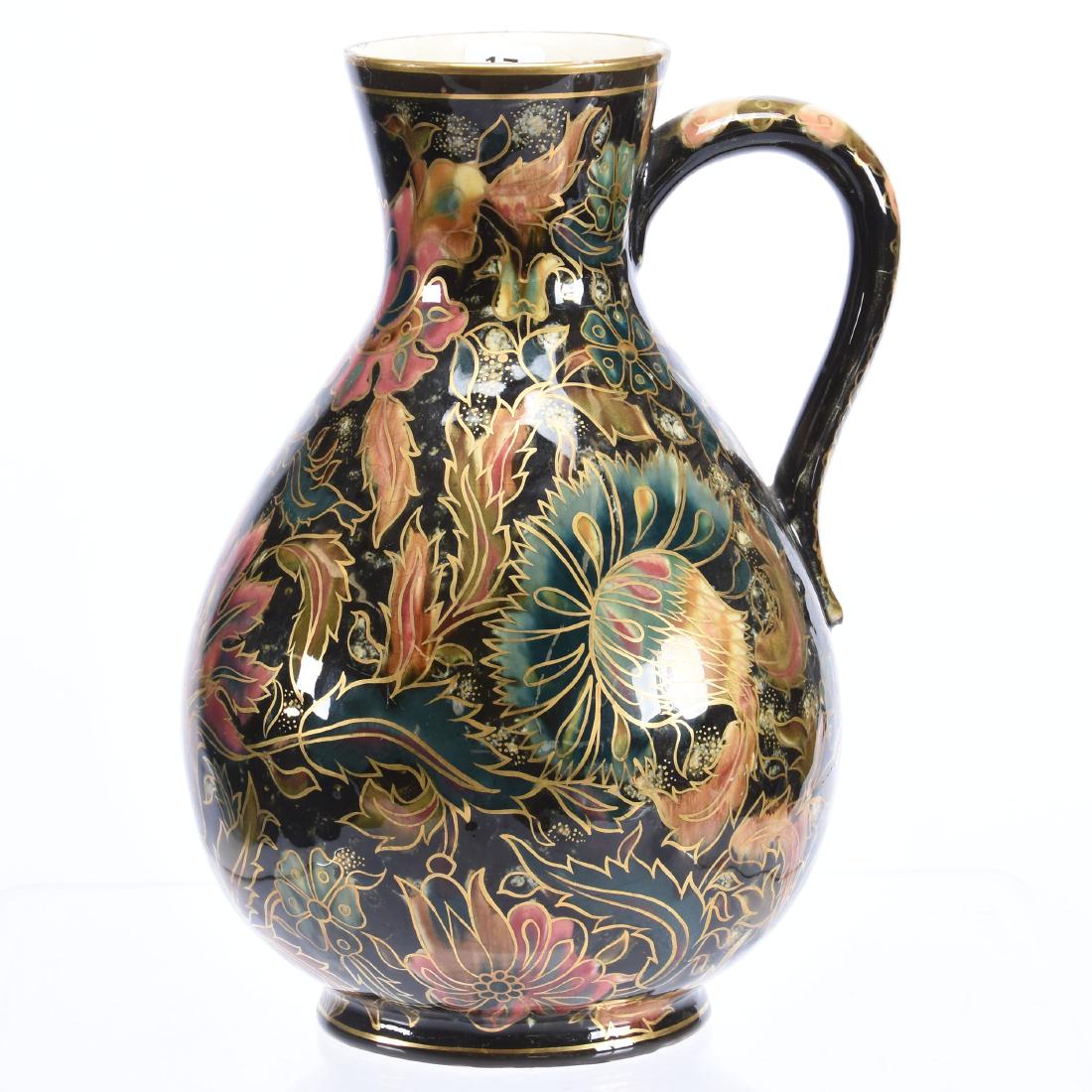 Early Zsolnay Art Pottery Pitcher 10.5" (1 of 3)