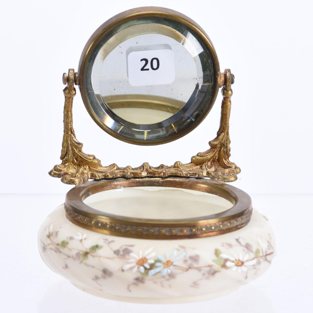 Unmarked Wave Crest Pin Dish with Mirror 5" X 4" (1 of 3)