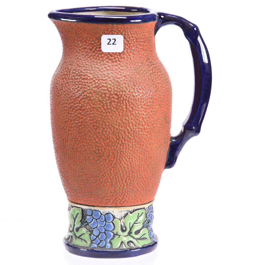 Marked Czechoslovakia Art Pottery Pitcher 10" (1 of 3)