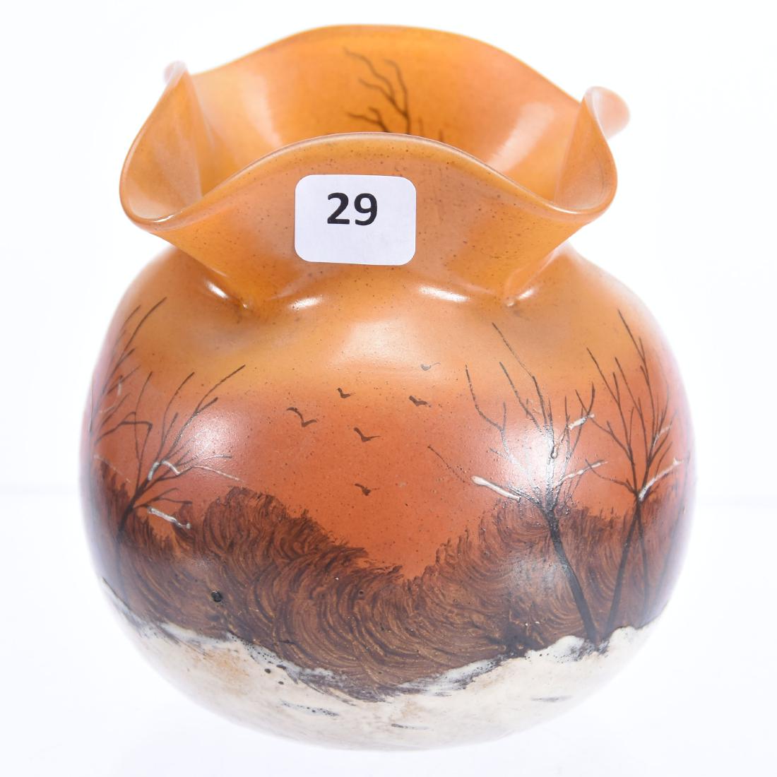 Signed Le Gras Art Glass Vase 5" X 4.5" (1 of 4)