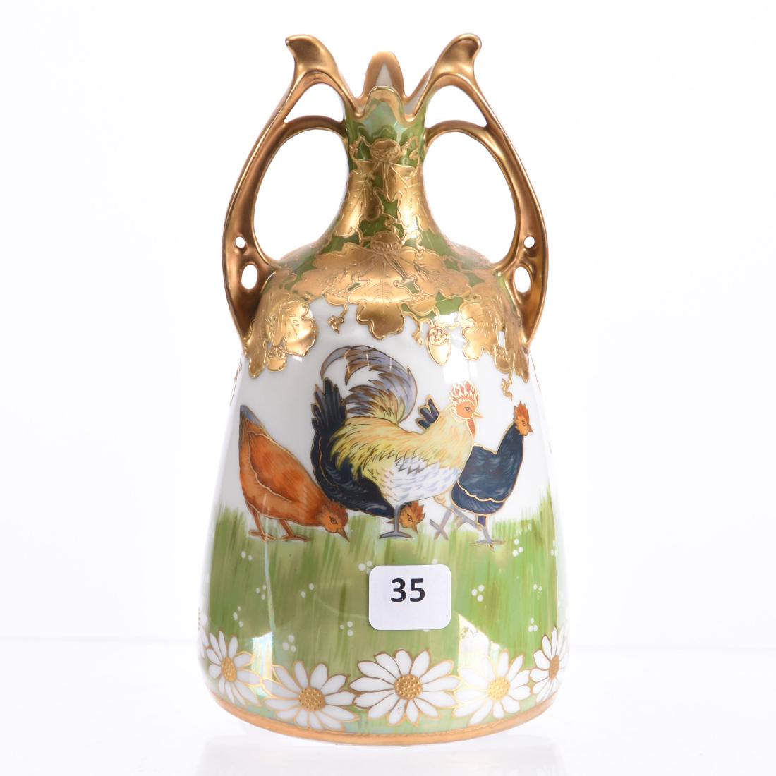 Prov Saxe Marked Two Handled Pitcher 7.5" (1 of 3)