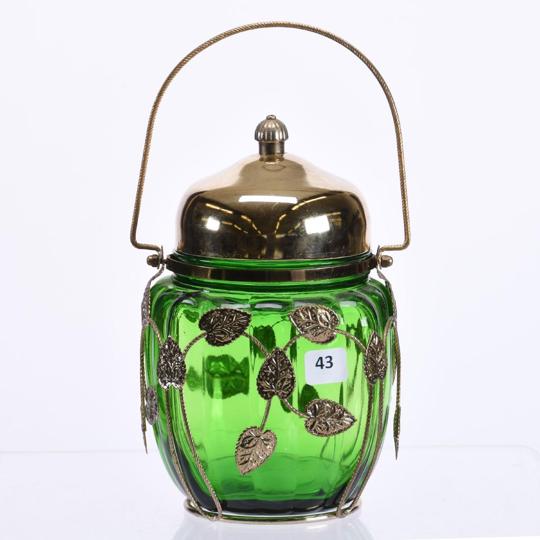 Musical Art Glass Biscuit Jar 8" (1 of 2)