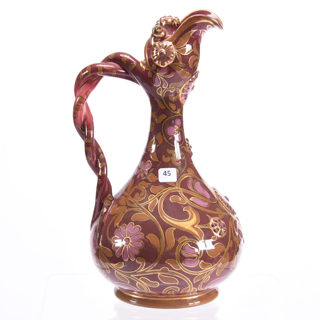 Zsolnay Marked Art Pottery Ewer 14" (1 of 6)