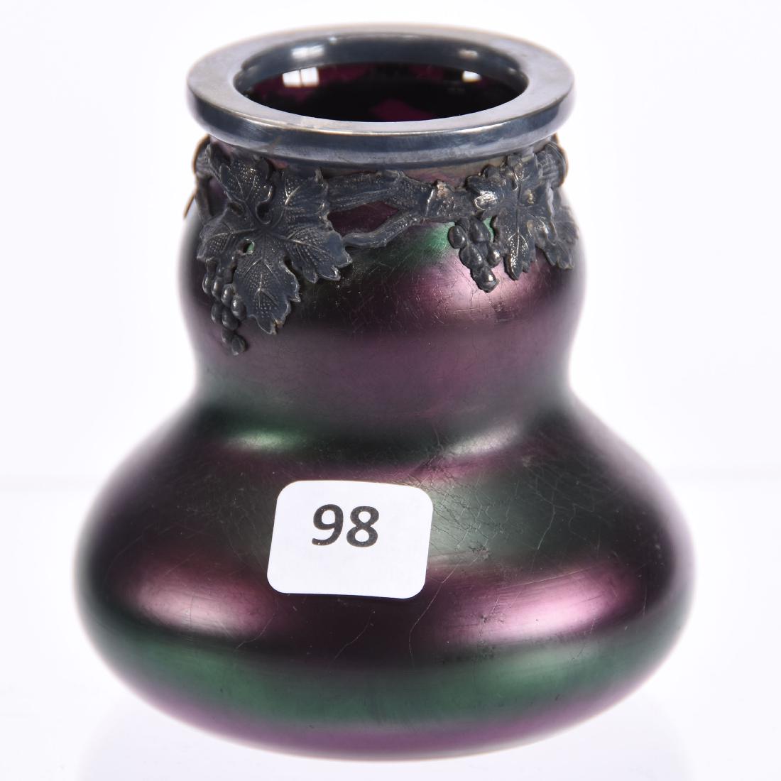 Loetz Style Art Glass Vase 3.5" (1 of 2)