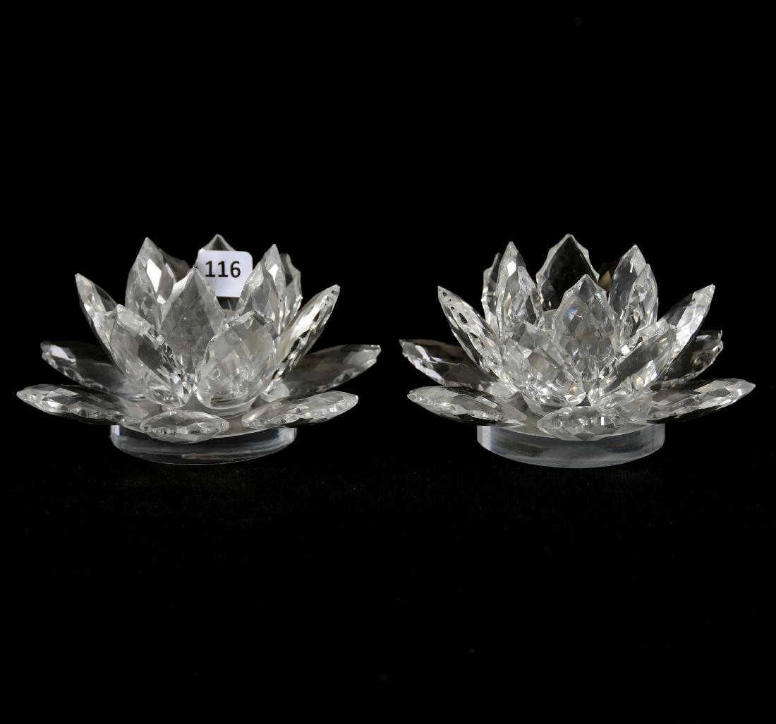 Pair Irish Shannon Crystal Candle Holders 3" X 5.5" (1 of 4)