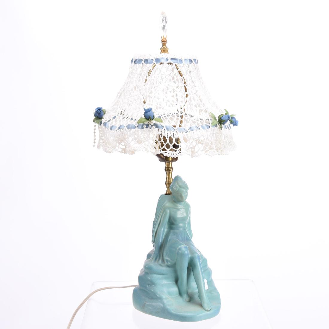 Van Briggle Figural Art Pottery Lamp 9" Base Ht. (1 of 3)