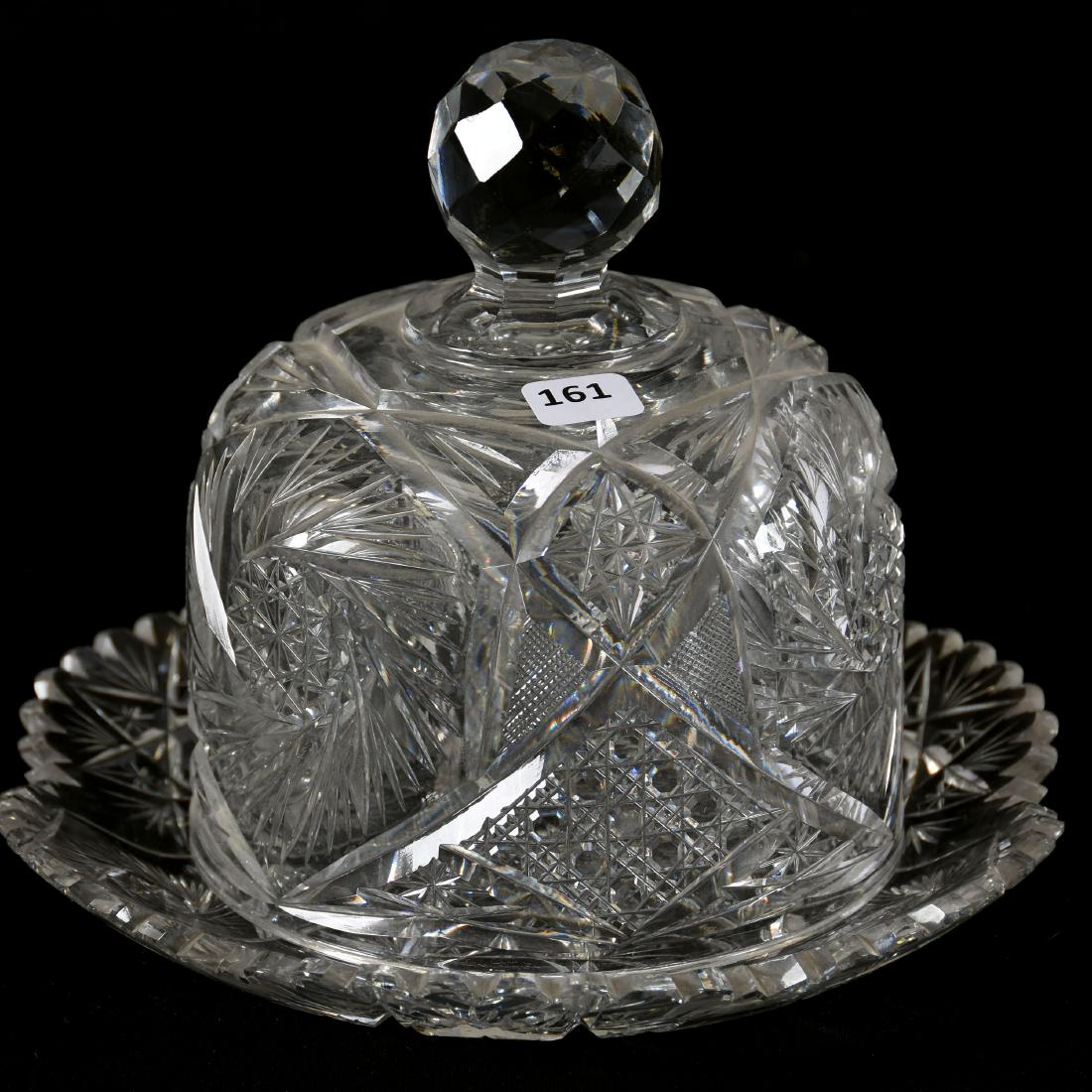 American Brilliant Cut Glass Cheese Dish 7" X 9.25" (1 of 3)