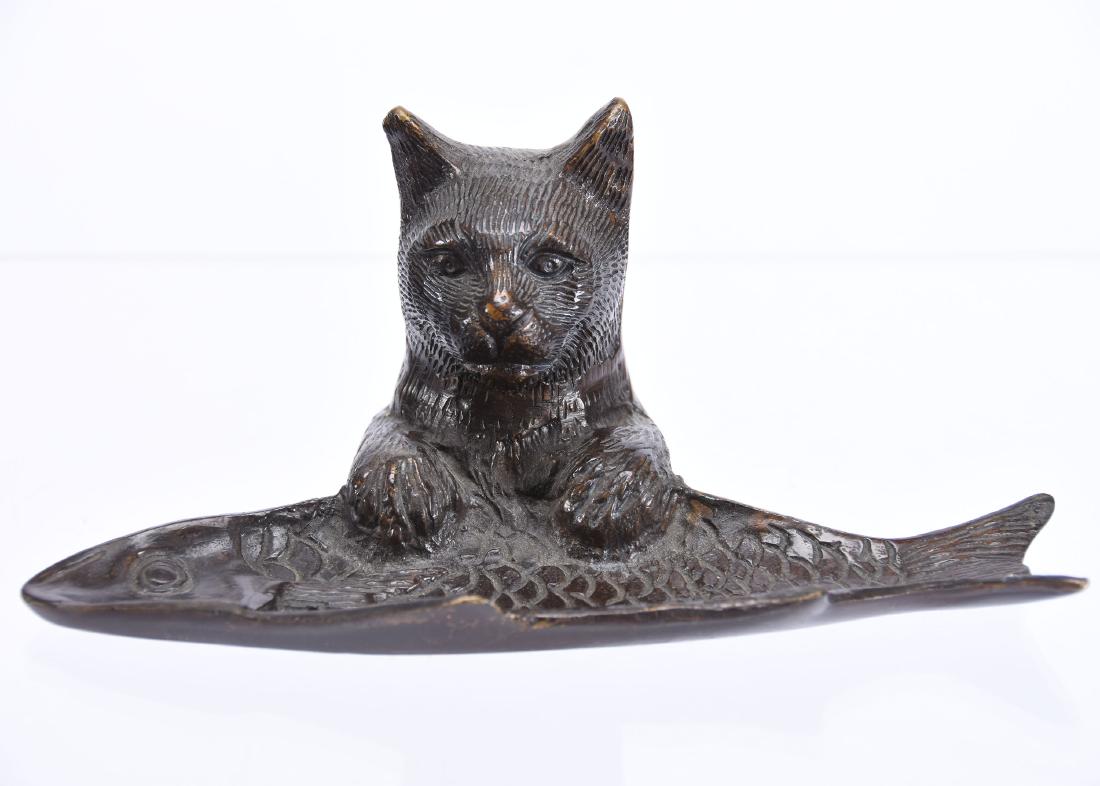 Figural Bronze Pen Tray 3.5" X 8" (1 of 4)