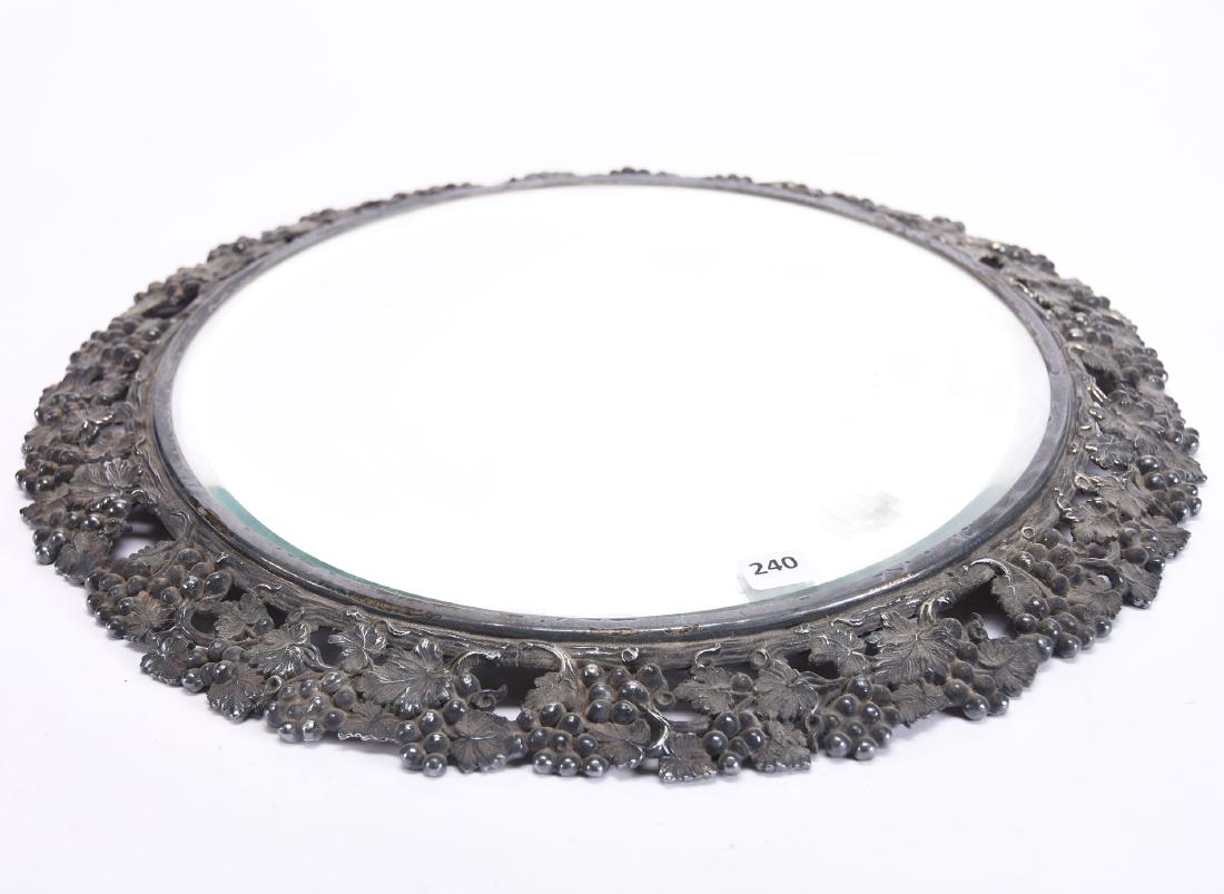 Beveled Round Mirror Plateau 15.5" (1 of 2)