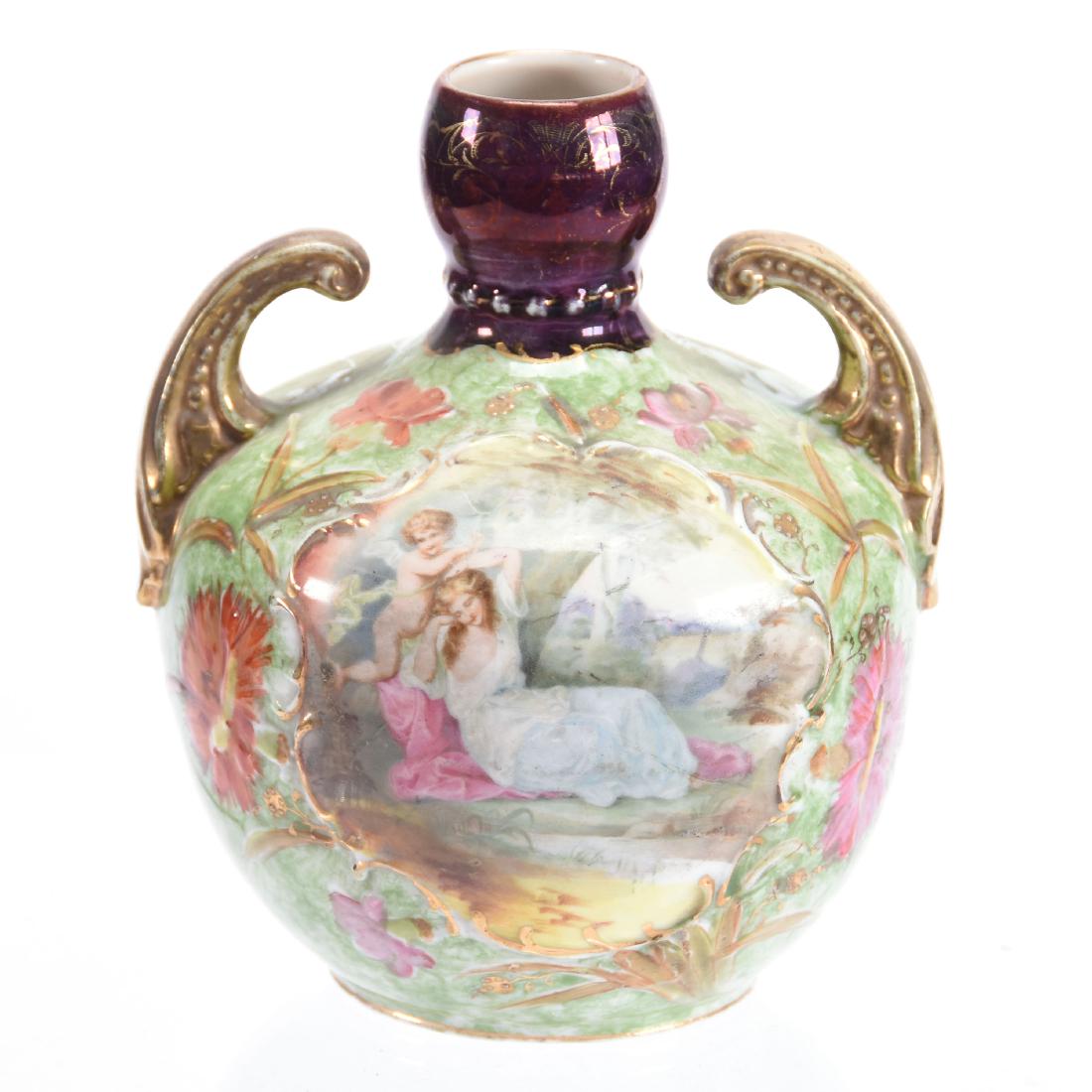 Two Handled Vase Marked E.S. Royal Saxe 5.75" X 5" (1 of 3)