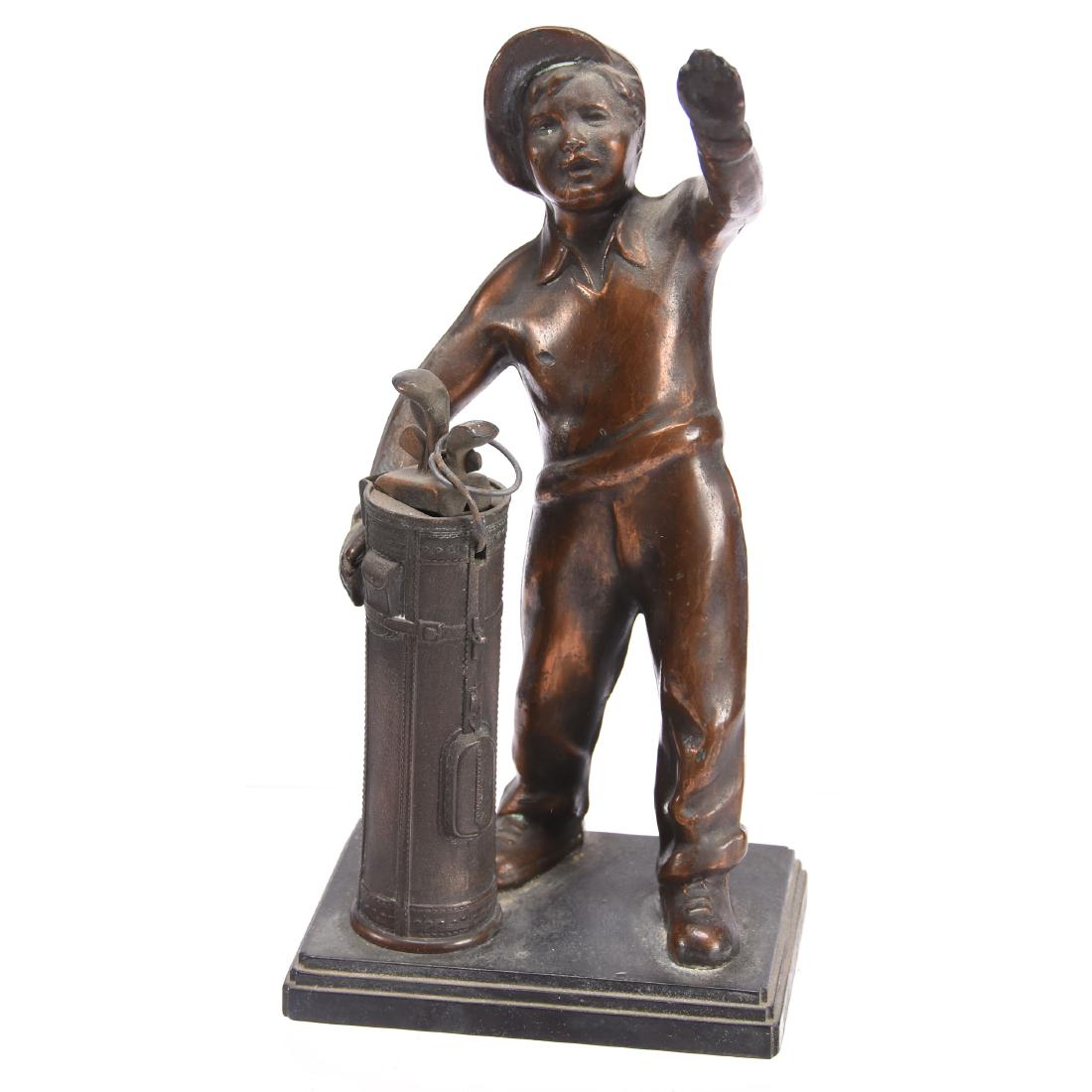 Figural Bronze Color Golfing Lighter 8.5" X 4" (1 of 3)
