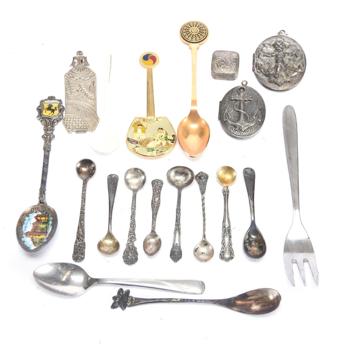 Assortment of Spoons and Lockets: Assortment of Spoons and Lockets - Very Little Sterling - View Photo for Details