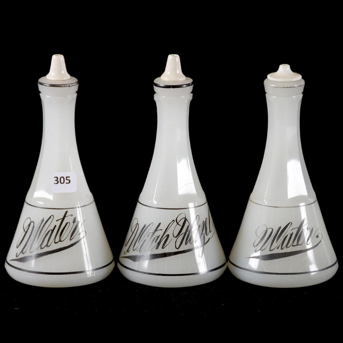 (3) Art Glass Barber's Bottles 7.5" (1 of 2)