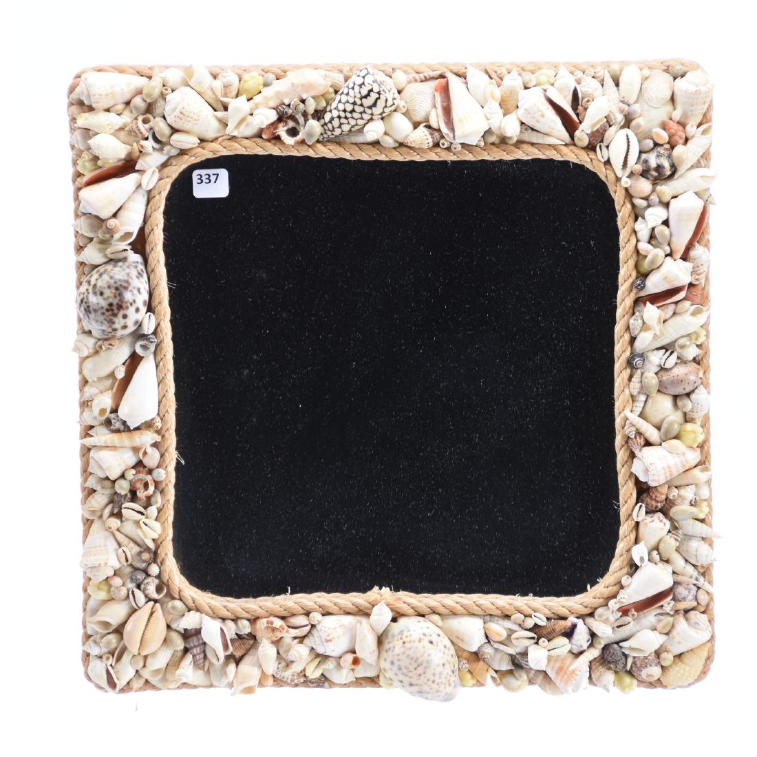 Modern Hanging Mirror Framed with Sea Shells and Rope (1 of 2)