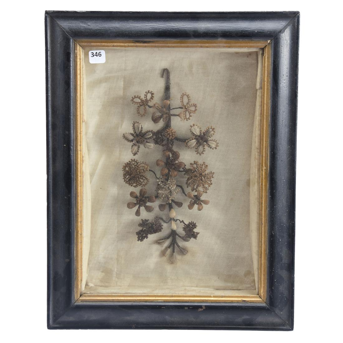 Victorian Hair Wreath in Ebony Shadowbox (1 of 3)