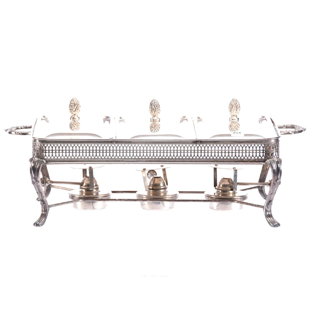 Silverplate Chafing Dish 8" X 21" (1 of 3)