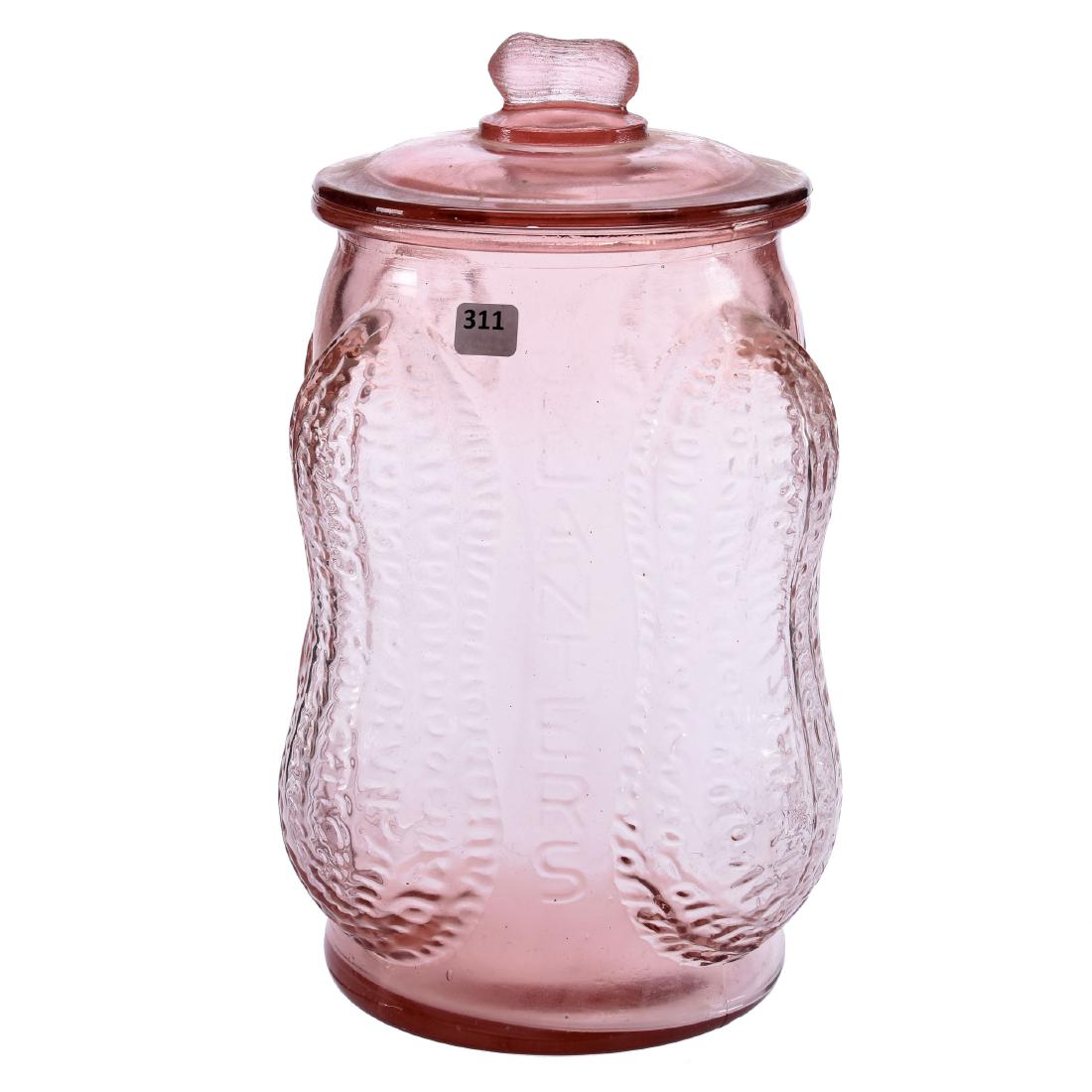 Pink Depression Glass Planter's Peanut Jar