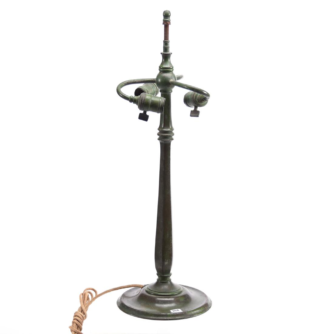 Tiffany Studios #534 Bronze Lamp Base 23.5": Tiffany Studios #534 Bronze Lamp Base - 23.5" - Three Light - Strong Green Patina