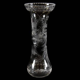 Vase American Brilliant Cut Glass 8": Vase - American Brilliant Cut Glass - 8" - Signed Tuthill Primrose Pattern