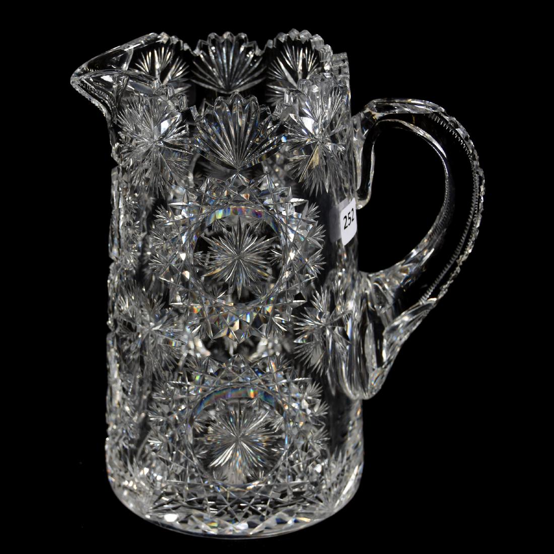 Pitcher American Brilliant Cut Glass 8.75"