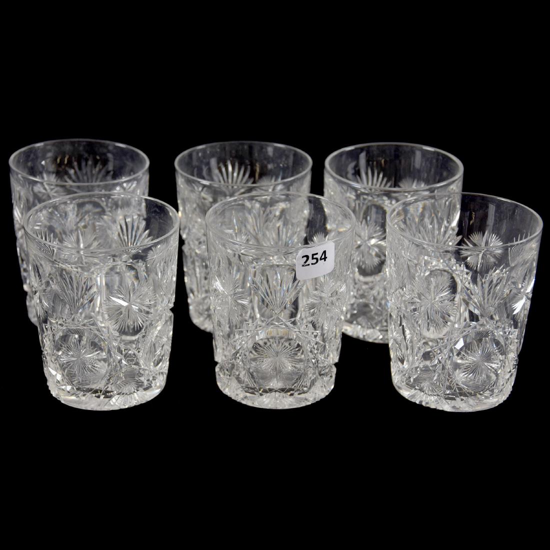 (6) Rare Tumblers American Brilliant Cut Glass