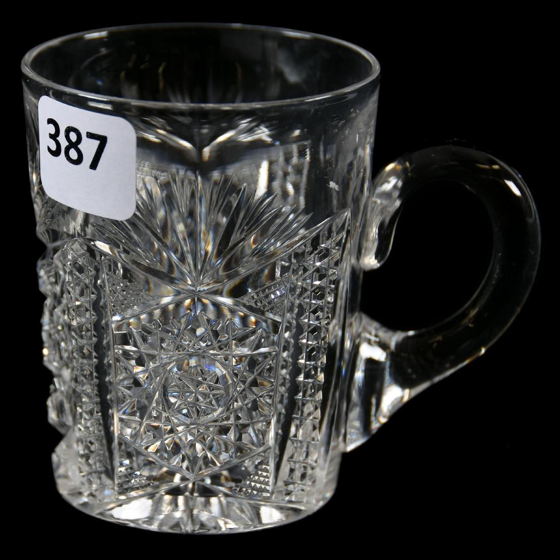 Mug American Brilliant Cut Glass 3": Mug - American Brilliant Cut Glass - 3" - Columbia Pattern by Blackmer - Ray Cut Base