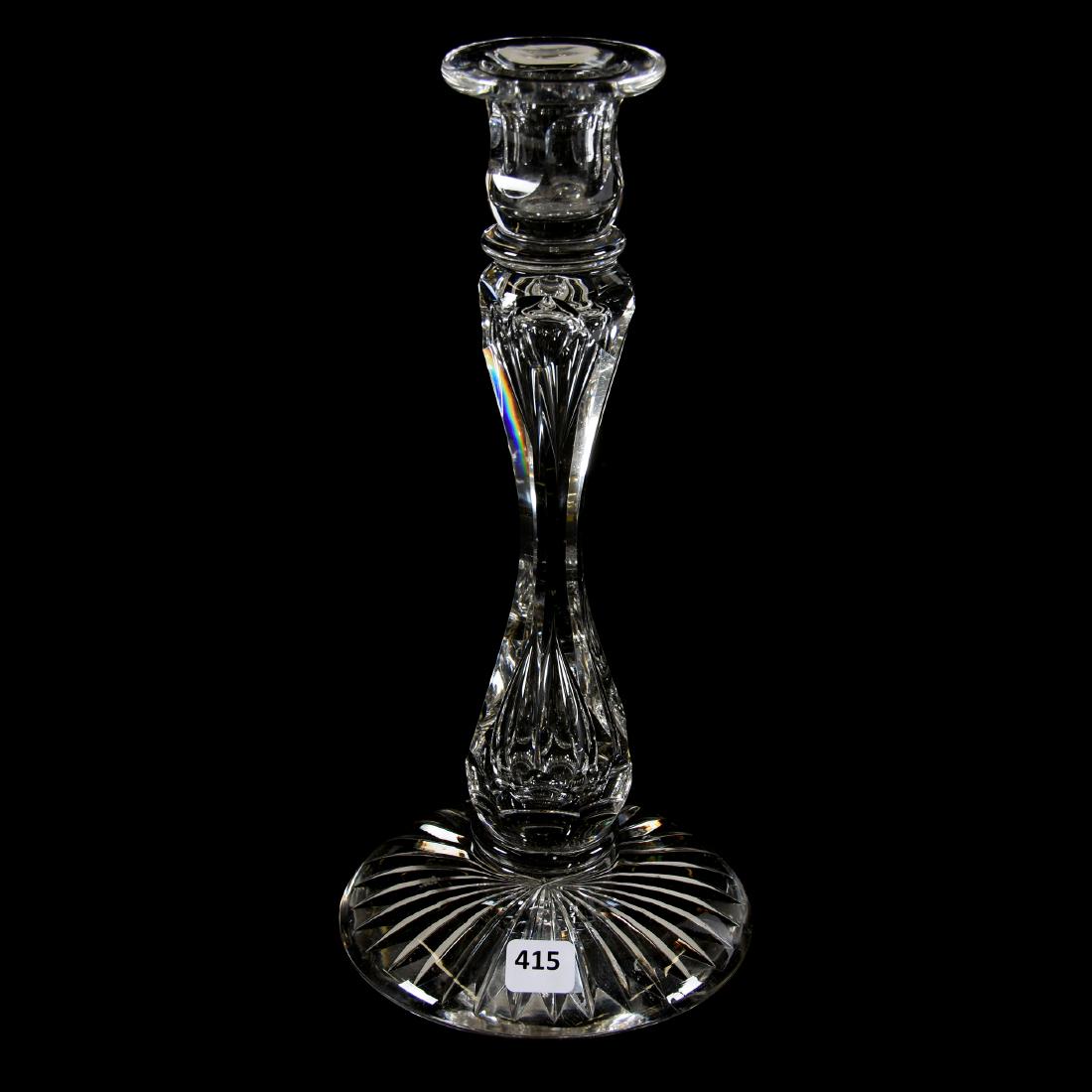 Candlestick American Brilliant Cut Glass 11.75": Candlestick - American Brilliant Cut Glass - 11.75" - Extra Large - Double Teardrop Stem - Ray Cut Domed Foot - Attributed to Libbey in A Type of Flute Pattern