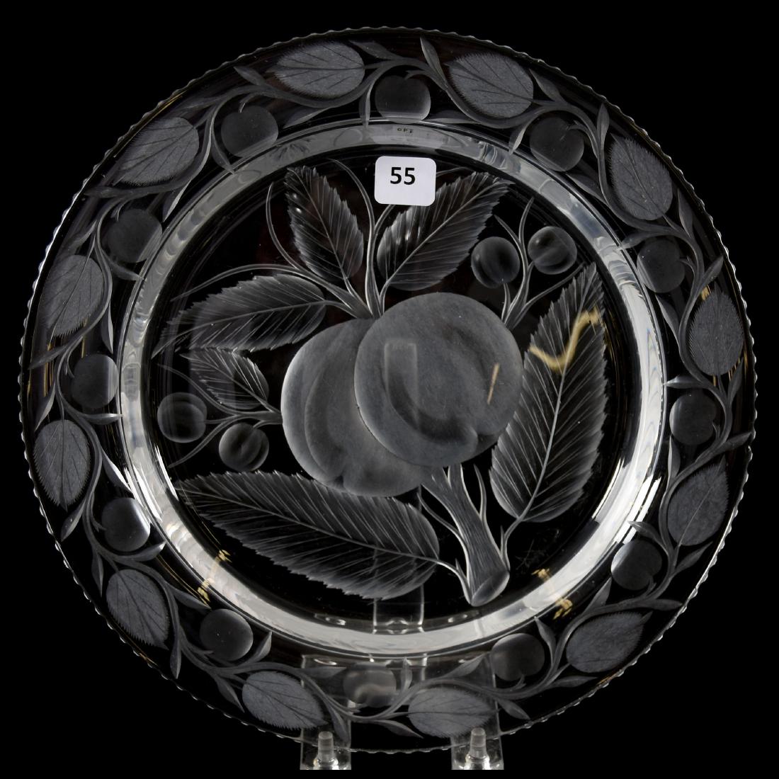 Plate American Brilliant Cut Glass 10.5": Plate - American Brilliant Cut Glass - 10.5" - Baked Apple Pie Pattern by Pairpoint
