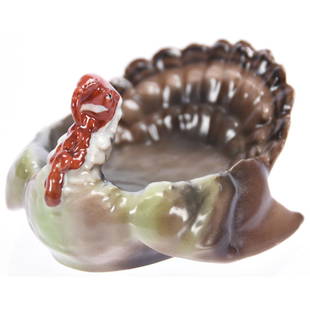 Turkey Figural Ashtray Unmarked Royal Bayreuth: Turkey Figural Ashtray - Unmarked Royal Bayreuth - 3" X 4.75" - Hard to Find