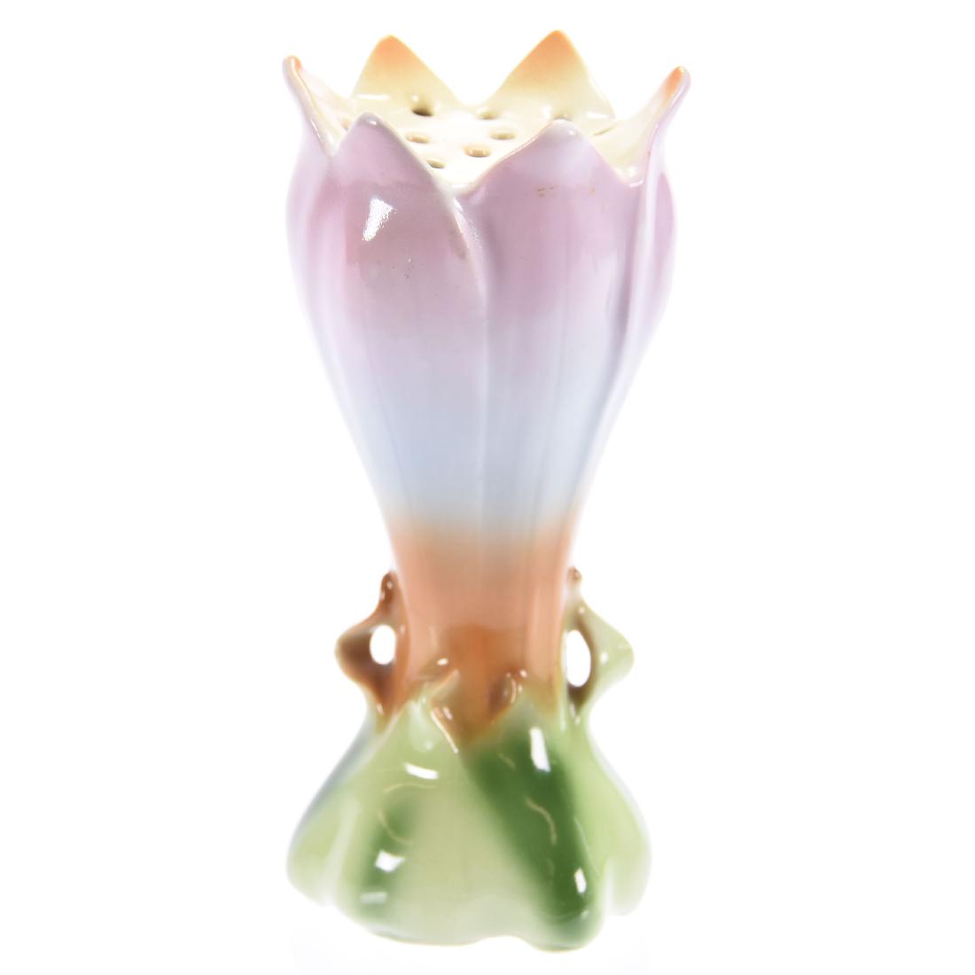 Crocus Hatpin Holder Royal Bayreuth Blue Mark: Crocus Hatpin Holder - Royal Bayreuth Blue Mark - 4.5" - Pink, Brown and Green Tones