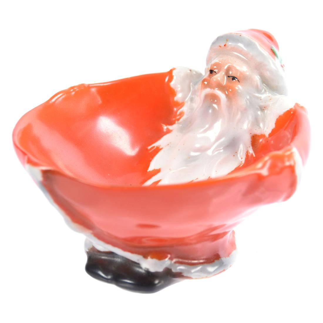 Figural Santa Candy Dish Royal Bayreuth Blue Mark: Figural Santa Candy Dish - Royal Bayreuth Blue Mark - 3.5" X 5.5" - Red Santa Claus