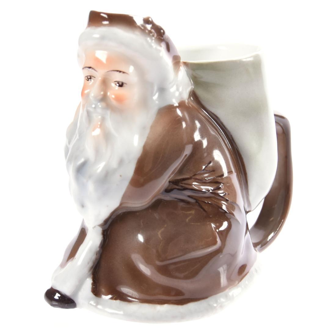 Figural Santa Pitcher Royal Bayreuth: Figural Santa Pitcher - Royal Bayreuth - 5" Brown Santa Claus Milk Pitcher