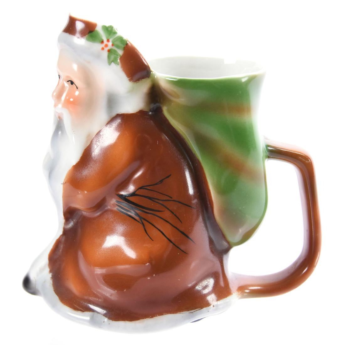 Figural Santa Pitcher Royal Bayreuth Blue Mark: Figural Santa Pitcher - Royal Bayreuth Blue Mark - 4.25" Brown Santa Claus Creamer