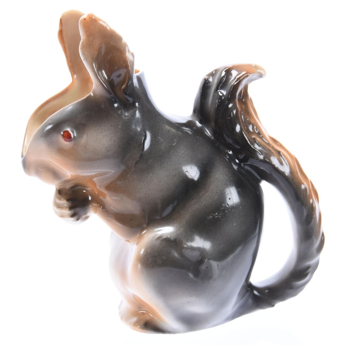 Figural Creamer Royal Bayreuth Blue Mark: Figural Creamer - Royal Bayreuth Blue Mark - 4.75" Gray Squirrel Creamer