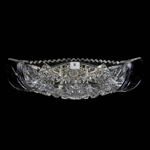 Canoe Relish, Pitkin & Brooks, Plaza Pattern: Canoe Relish - American Brilliant Cut Glass - 11.5" - Plaza Pattern by Pitkin and Brooks
