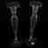 Pair Candlesticks, Engraved Design - 2